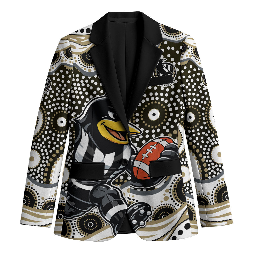 Collingwood Magpies Blazer Aboriginal Dot Pattern - Football Mascot Heritage Pride