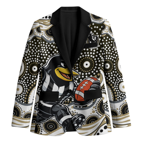 Collingwood Magpies Blazer Aboriginal Dot Pattern - Football Mascot Heritage Pride