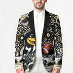 Collingwood Magpies Blazer Aboriginal Dot Pattern - Football Mascot Heritage Pride