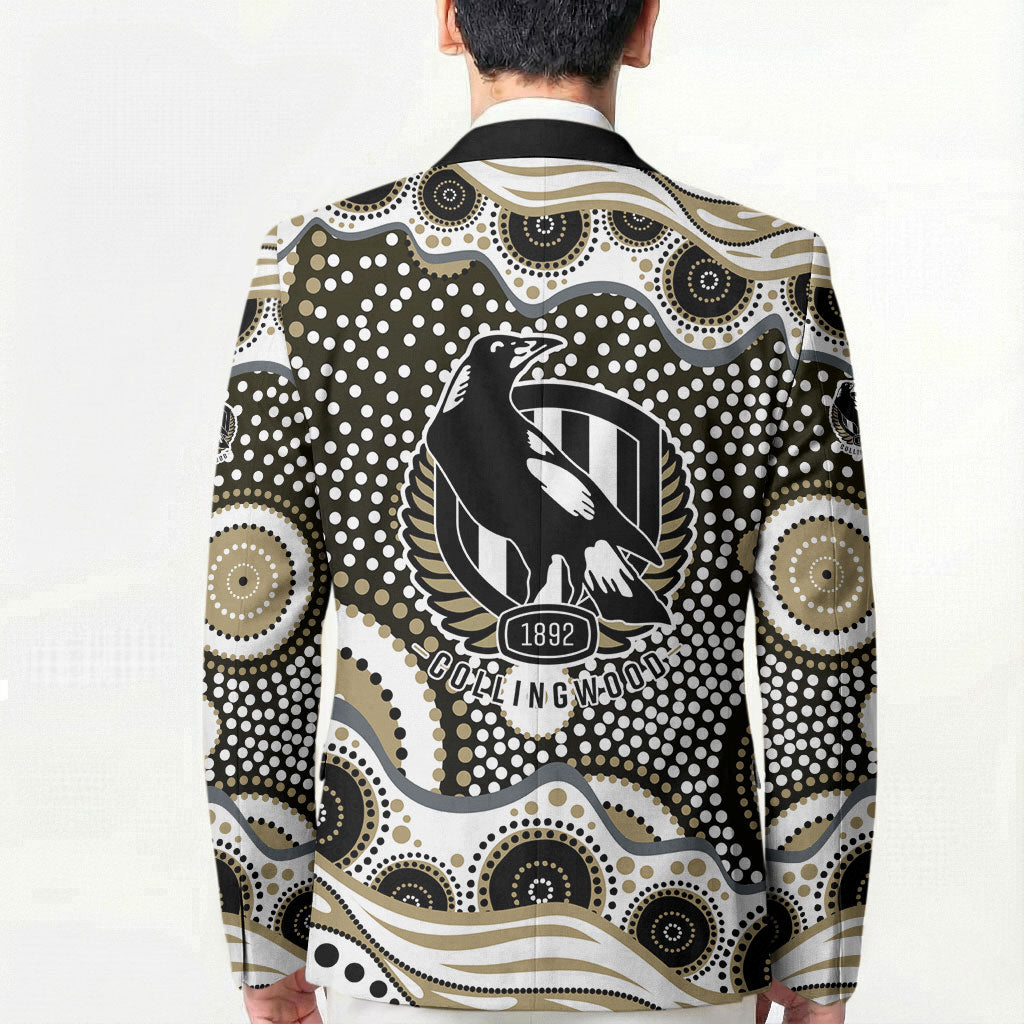 Collingwood Magpies Blazer Aboriginal Dot Pattern - Football Mascot Heritage Pride