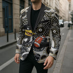 Collingwood Magpies Blazer Aboriginal Dot Pattern - Football Mascot Heritage Pride