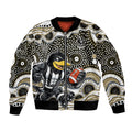Collingwood Magpies Bomber Jacket Aboriginal Dot Pattern - Football Mascot Heritage Pride