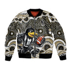 Collingwood Magpies Bomber Jacket Aboriginal Dot Pattern - Football Mascot Heritage Pride