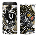 Collingwood Magpies 4 in 1 Can Cooler Tumbler Aboriginal Dot Pattern - Football Mascot Heritage Pride