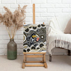 Collingwood Magpies Canvas Wall Art Aboriginal Dot Pattern - Football Mascot Heritage Pride