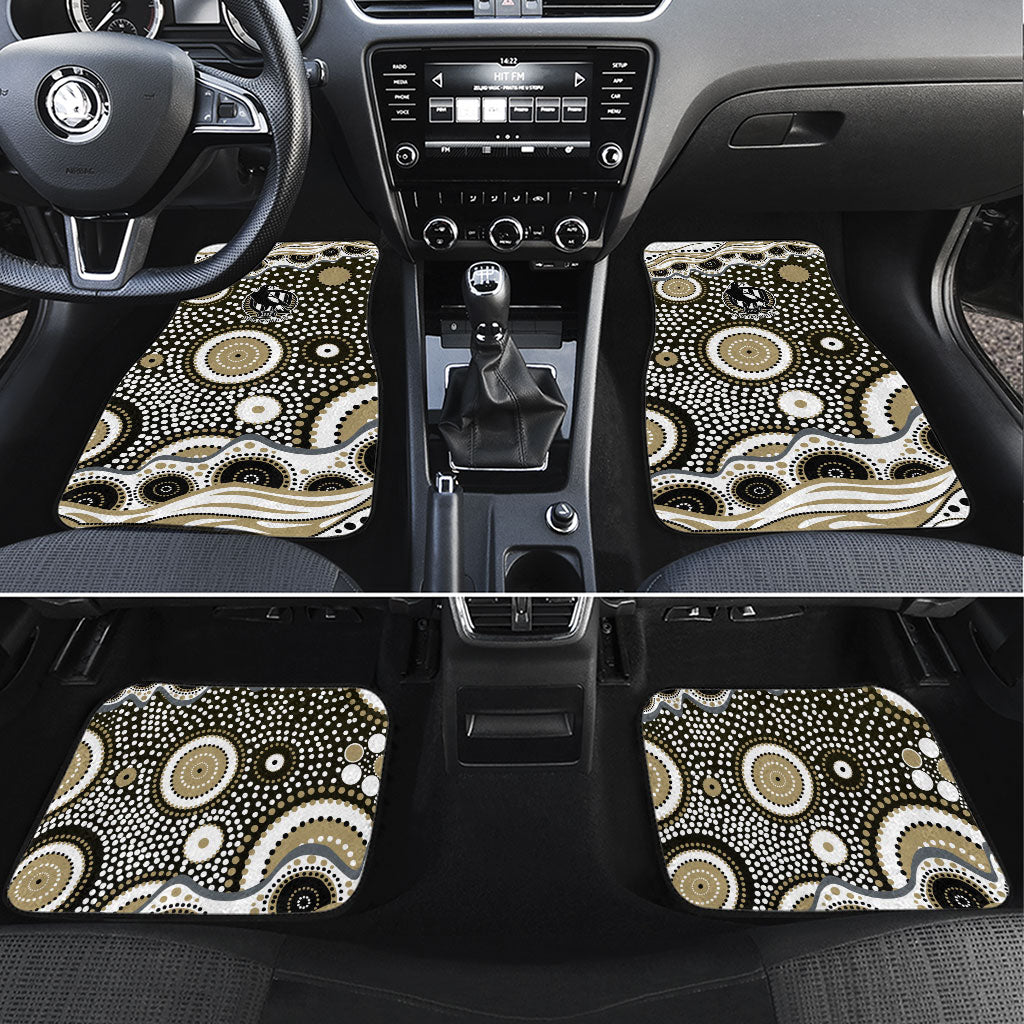 Collingwood Magpies Car Mats Aboriginal Dot Pattern - Football Mascot Heritage Pride