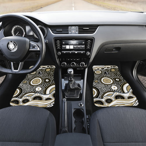 Collingwood Magpies Car Mats Aboriginal Dot Pattern - Football Mascot Heritage Pride