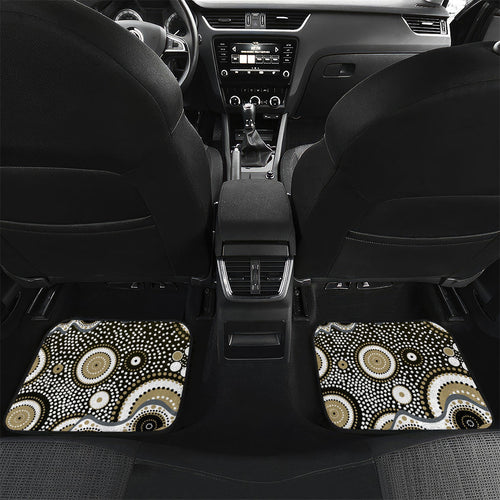 Collingwood Magpies Car Mats Aboriginal Dot Pattern - Football Mascot Heritage Pride
