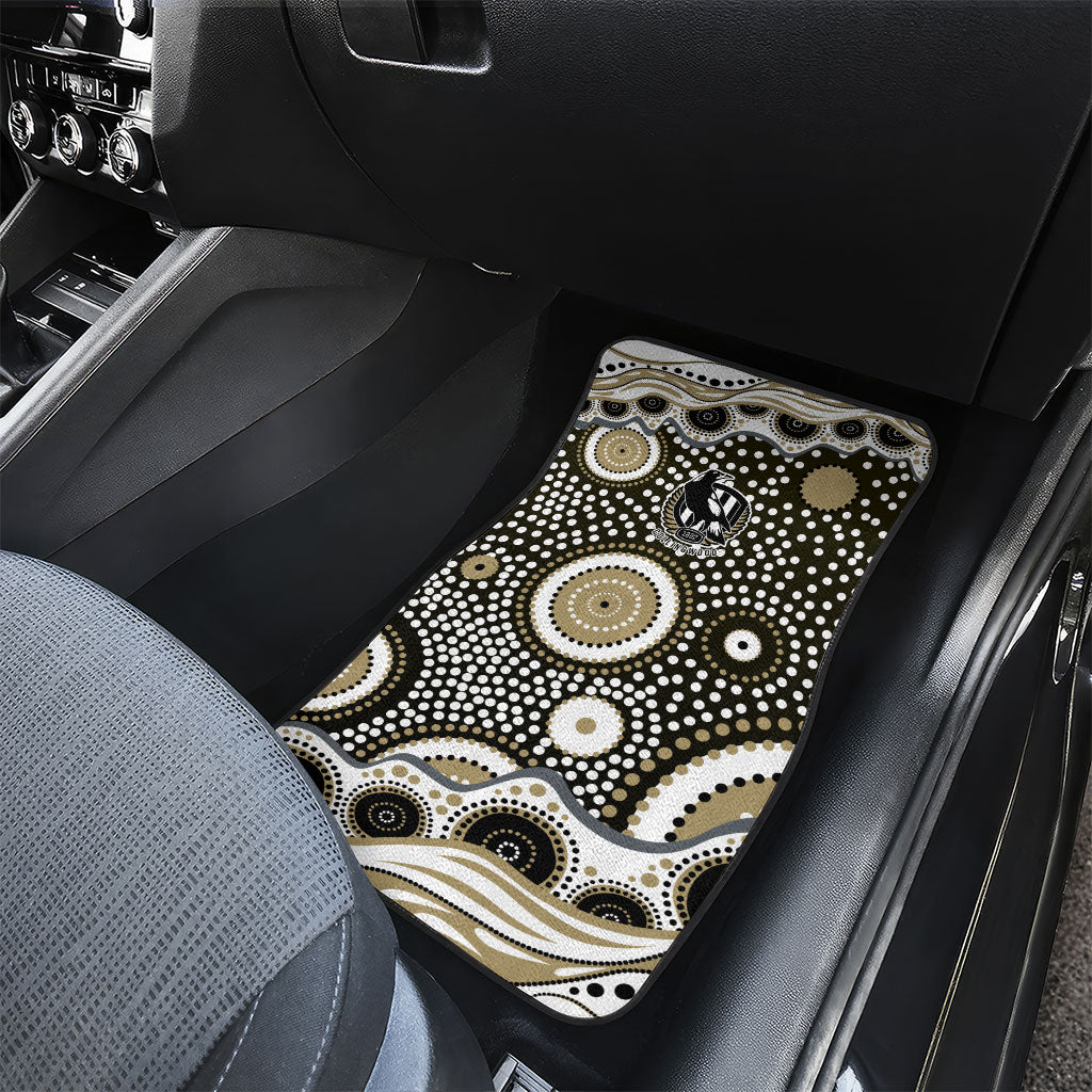 Collingwood Magpies Car Mats Aboriginal Dot Pattern - Football Mascot Heritage Pride