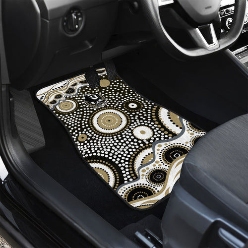 Collingwood Magpies Car Mats Aboriginal Dot Pattern - Football Mascot Heritage Pride