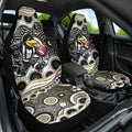 Collingwood Magpies Car Seat Cover Aboriginal Dot Pattern - Football Mascot Heritage Pride