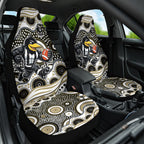 Collingwood Magpies Car Seat Cover Aboriginal Dot Pattern - Football Mascot Heritage Pride