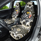 Collingwood Magpies Car Seat Cover Aboriginal Dot Pattern - Football Mascot Heritage Pride