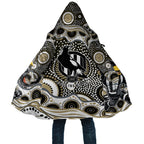 Collingwood Magpies Cloak Aboriginal Dot Pattern - Football Mascot Heritage Pride