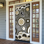 Collingwood Magpies Door Cover Aboriginal Dot Pattern - Football Mascot Heritage Pride