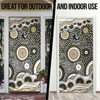 Collingwood Magpies Door Cover Aboriginal Dot Pattern - Football Mascot Heritage Pride