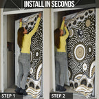 Collingwood Magpies Door Cover Aboriginal Dot Pattern - Football Mascot Heritage Pride