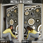 Collingwood Magpies Door Cover Aboriginal Dot Pattern - Football Mascot Heritage Pride