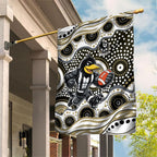 Collingwood Magpies Garden Flag Aboriginal Dot Pattern - Football Mascot Heritage Pride