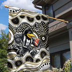 Collingwood Magpies Garden Flag Aboriginal Dot Pattern - Football Mascot Heritage Pride