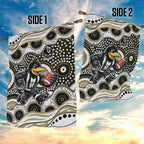 Collingwood Magpies Garden Flag Aboriginal Dot Pattern - Football Mascot Heritage Pride