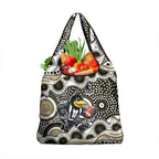 Collingwood Magpies Grocery Bag Aboriginal Dot Pattern - Football Mascot Heritage Pride