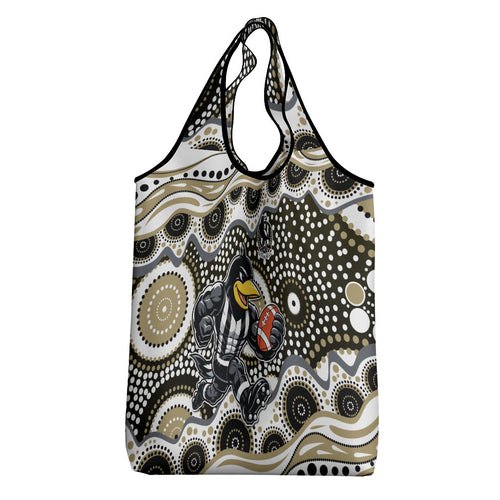Collingwood Magpies Grocery Bag Aboriginal Dot Pattern - Football Mascot Heritage Pride