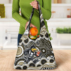Collingwood Magpies Grocery Bag Aboriginal Dot Pattern - Football Mascot Heritage Pride