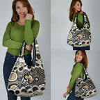 Collingwood Magpies Grocery Bag Aboriginal Dot Pattern - Football Mascot Heritage Pride