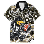 Collingwood Magpies Hawaiian Shirt Aboriginal Dot Pattern - Football Mascot Heritage Pride