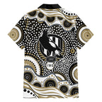 Collingwood Magpies Hawaiian Shirt Aboriginal Dot Pattern - Football Mascot Heritage Pride