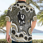 Collingwood Magpies Hawaiian Shirt Aboriginal Dot Pattern - Football Mascot Heritage Pride