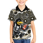 Collingwood Magpies Hawaiian Shirt Aboriginal Dot Pattern - Football Mascot Heritage Pride