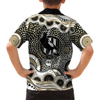 Collingwood Magpies Hawaiian Shirt Aboriginal Dot Pattern - Football Mascot Heritage Pride