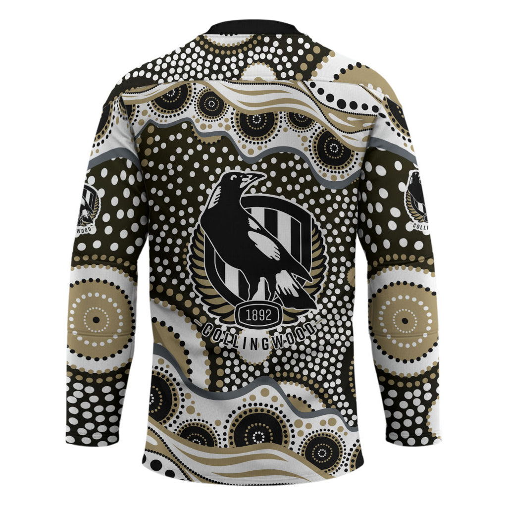 Collingwood Magpies Hockey Jersey Aboriginal Dot Pattern - Football Mascot Heritage Pride