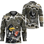 Collingwood Magpies Hockey Jersey Aboriginal Dot Pattern - Football Mascot Heritage Pride