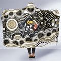 Collingwood Magpies Hooded Blanket Aboriginal Dot Pattern - Football Mascot Heritage Pride