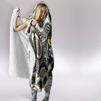 Collingwood Magpies Hooded Blanket Aboriginal Dot Pattern - Football Mascot Heritage Pride
