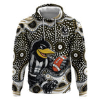 Collingwood Magpies Hoodie Aboriginal Dot Pattern - Football Mascot Heritage Pride