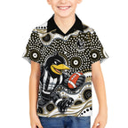 Collingwood Magpies Kid Hawaiian Shirt Aboriginal Dot Pattern - Football Mascot Heritage Pride
