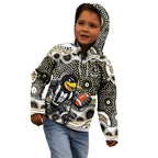 Collingwood Magpies Kid Hoodie Aboriginal Dot Pattern - Football Mascot Heritage Pride