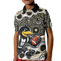 Collingwood Magpies Kid Polo Shirt Aboriginal Dot Pattern - Football Mascot Heritage Pride