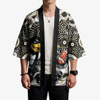Collingwood Magpies Kimono Aboriginal Dot Pattern - Football Mascot Heritage Pride