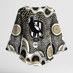 Collingwood Magpies Kimono Sleeve Blouse Aboriginal Dot Pattern - Football Mascot Heritage Pride