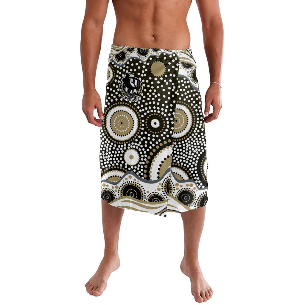 Collingwood Magpies Lavalava Aboriginal Dot Pattern - Football Mascot Heritage Pride