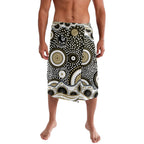 Collingwood Magpies Lavalava Aboriginal Dot Pattern - Football Mascot Heritage Pride