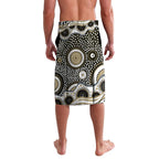 Collingwood Magpies Lavalava Aboriginal Dot Pattern - Football Mascot Heritage Pride