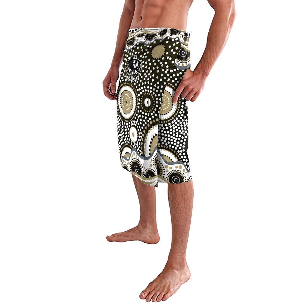 Collingwood Magpies Lavalava Aboriginal Dot Pattern - Football Mascot Heritage Pride