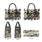 Collingwood Magpies Leather Bag Aboriginal Dot Pattern - Football Mascot Heritage Pride