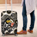 Collingwood Magpies Luggage Cover Aboriginal Dot Pattern - Football Mascot Heritage Pride